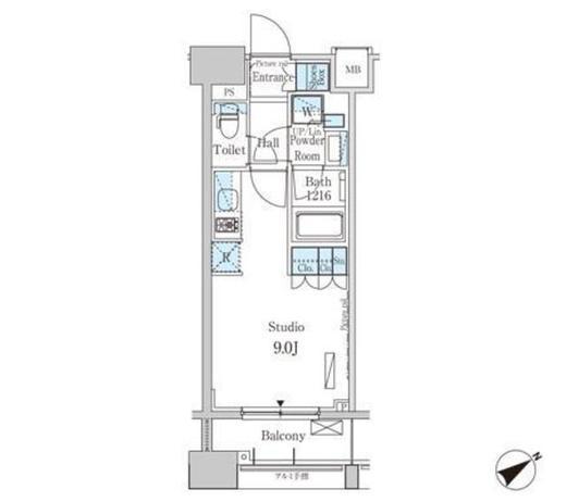 パークアクシス横浜山下町 405 間取り図