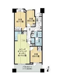 グランフォート用賀 9階 間取り図