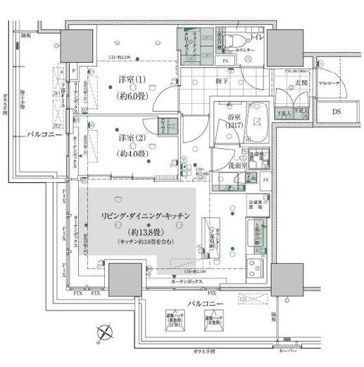 ルフォン ザ・タワー大塚 10階 間取り図