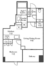 プラウド赤坂 5階 間取り図