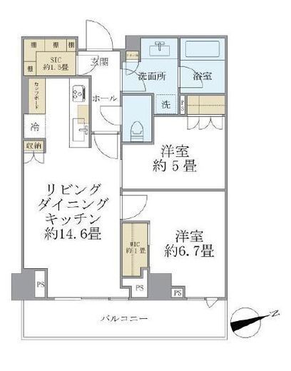 パークコート神宮北参道ザタワー 18階 間取り図