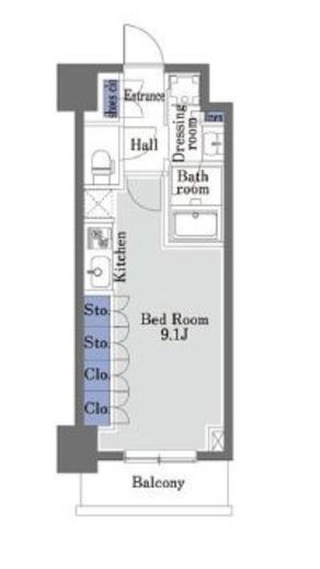 プライムメゾン八丁堀 405 間取り図