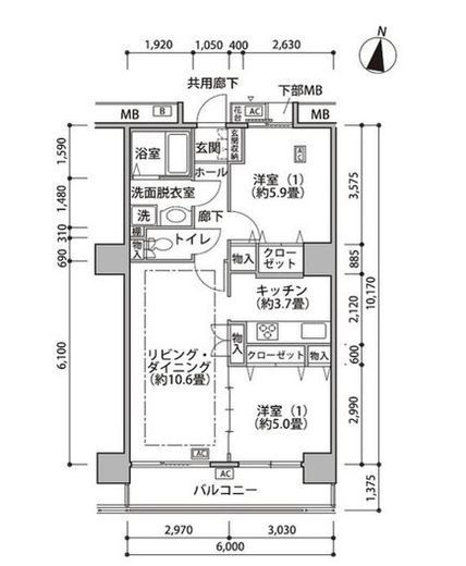 東雲キャナルコートCODAN 18-409 間取り図
