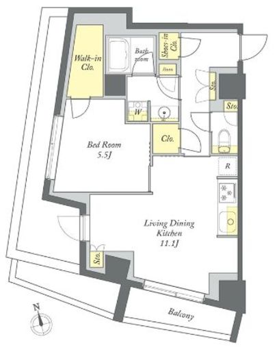 プライムメゾン清澄白河 512 間取り図