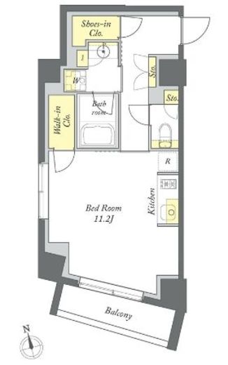 プライムメゾン清澄白河 611 間取り図
