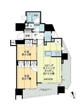 ライオンズ麻布十番スペリア 6階 間取り図