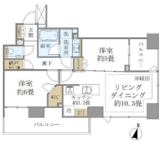シティタワー上野池之端 16階 間取り図