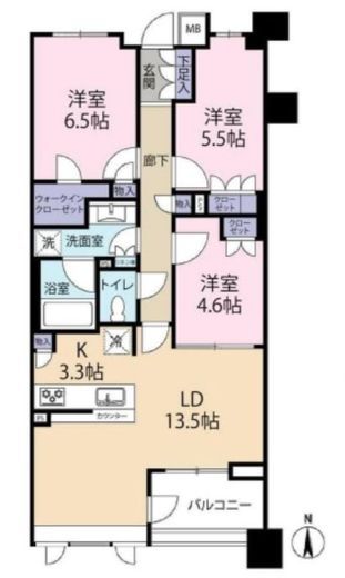 ザ・パークハウス市谷加賀町レジデンス 5階 間取り図
