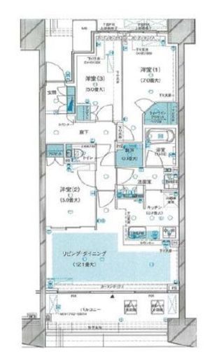 ブランズシティ品川勝島 8階 間取り図