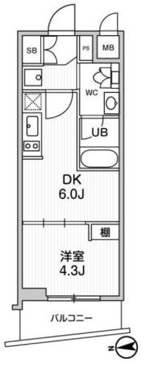 ALTERNA中野 (オルタナ中野) 206 間取り図