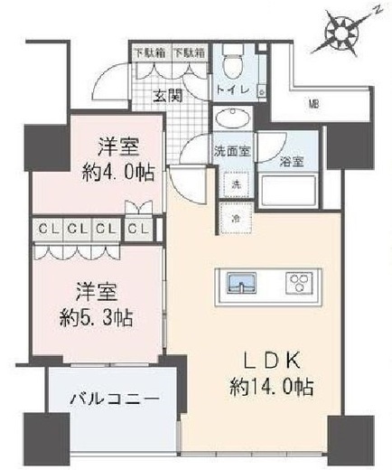 ローレルタワールネ浜松町 20階 間取り図