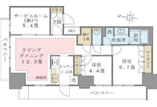 ブリリアイスト東雲キャナルコート 1101 間取り図