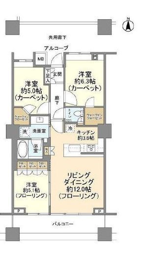 プラウドタワー武蔵小金井 24階 間取り図