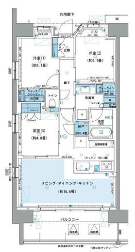 パークホームズ杉並上荻 13階 間取り図