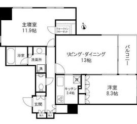 六本木ヒルズレジデンス B棟 9階 間取り図