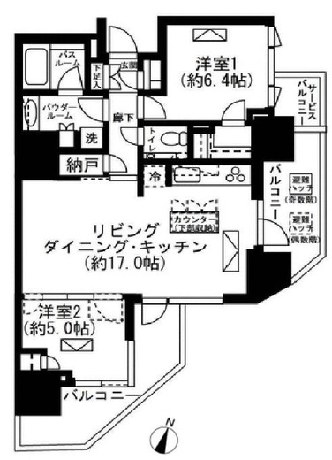 プレミスト白金 16階 間取り図