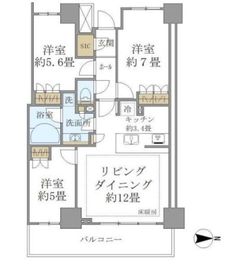 ブリリアタワー川崎 16階 間取り図