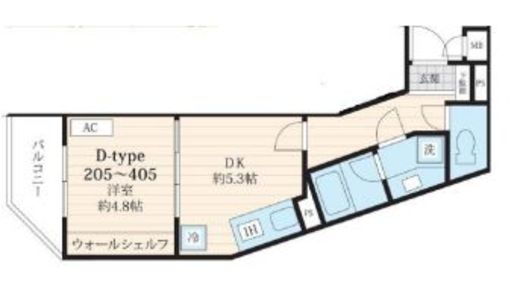 フォセット池田山 405 間取り図
