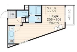 フォセット池田山 206 間取り図