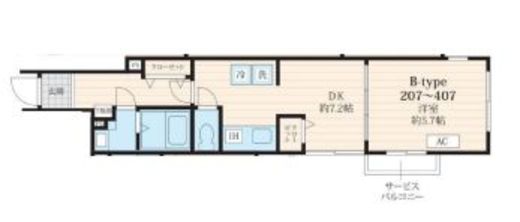 フォセット池田山 407 間取り図