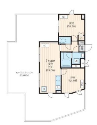 フォセット池田山 502 間取り図