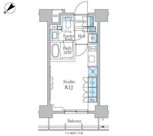 パークアクシス横浜反町公園 505 間取り図