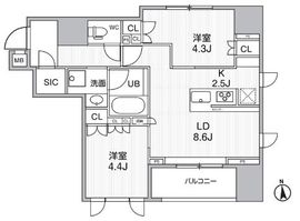 シーズンフラッツ新御徒町 406 間取り図