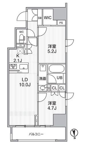 シーズンフラッツ新御徒町 802 間取り図