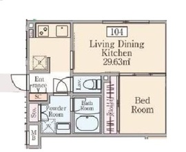 Reve Residence 早稲田 (レーヴレジデンス早稲田) 104 間取り図