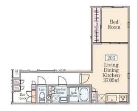 Reve Residence 早稲田 (レーヴレジデンス早稲田) 203 間取り図