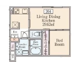 Reve Residence 早稲田 (レーヴレジデンス早稲田) 204 間取り図