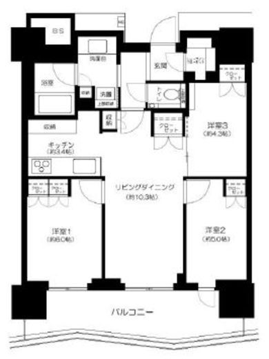 ブランズタワー豊洲 29階 間取り図