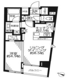ガリシア新宿North 13階 間取り図