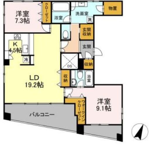 六本木コート 6D 間取り図