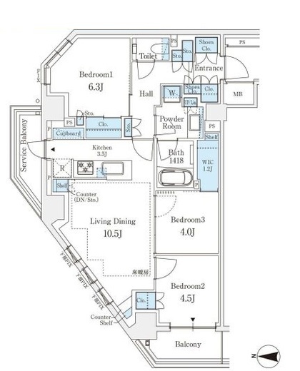 パークホームズ初台一丁目 4階 間取り図