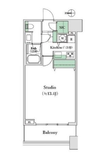 コンシェリア西新宿タワーズウエスト 17階 間取り図