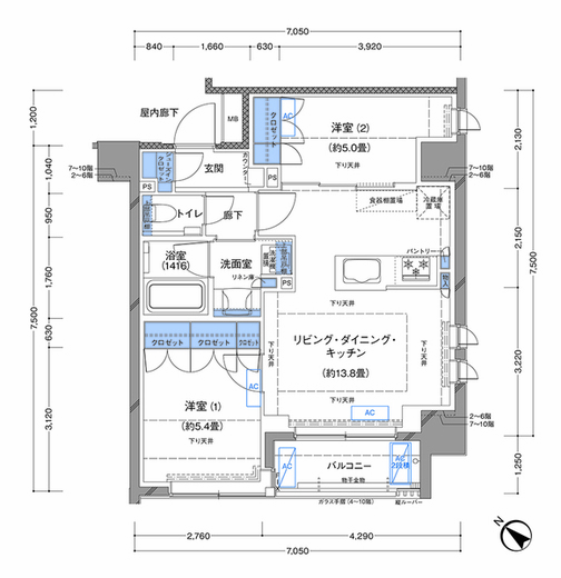ラティエラ横濱大通り公園 203 間取り図