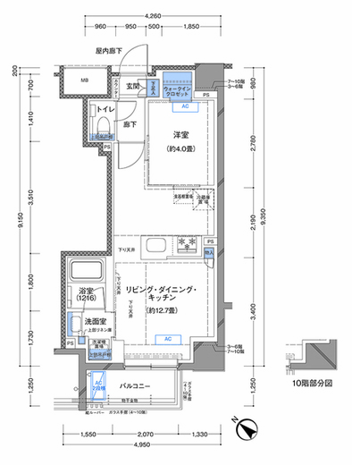 ラティエラ横濱大通り公園 804 間取り図