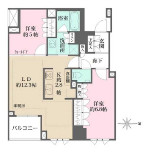 ザ・パークハウス大倉山 6階 間取り図