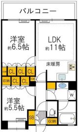 クリオ新宿西戸山壱番館 2階 間取り図