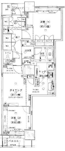 パークタワー東京クラルテステーションフロント 3階 間取り図