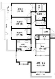 元住吉パーク・ホームズ 5階 間取り図