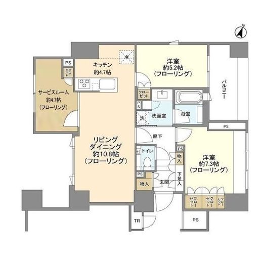グランドメゾン白金高輪パークフロント 2階 間取り図