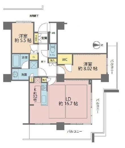 イーストコモンズ清澄白河フロントタワー 28階 間取り図