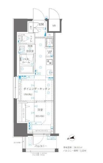 ZOOM浅草WEST 6階 間取り図