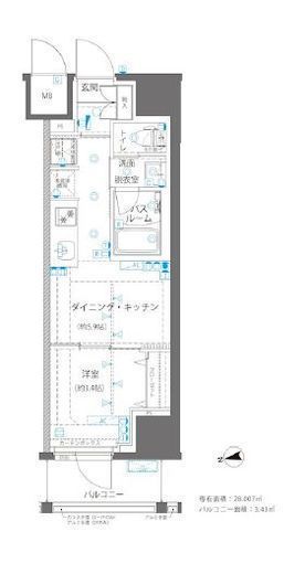 ZOOM浅草WEST 7階 間取り図