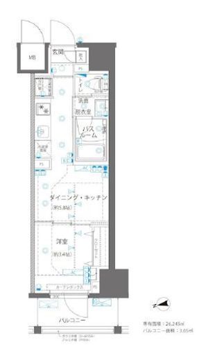 ZOOM浅草WEST 7階 間取り図