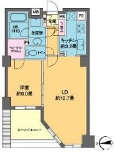 カスタリア高輪 816 間取り図