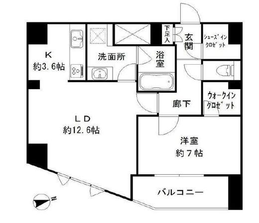 アーバンスタイル立川 701 間取り図