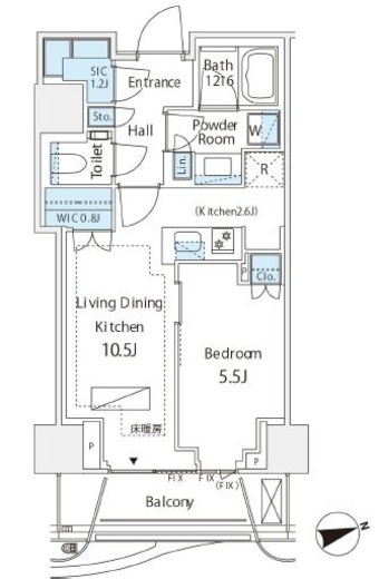 パークコート神宮北参道ザタワー 15階 間取り図
